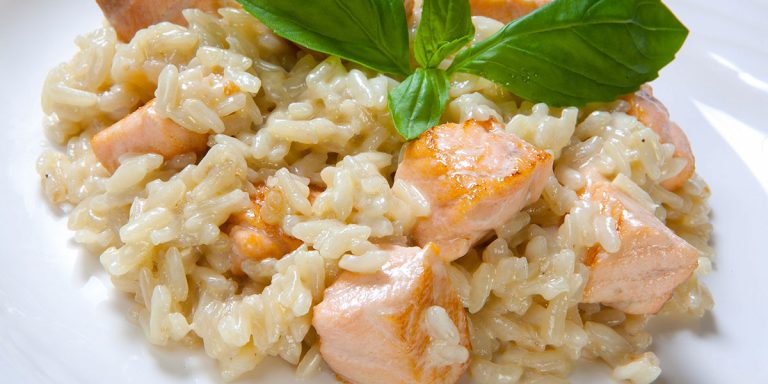 Risotto con salmone