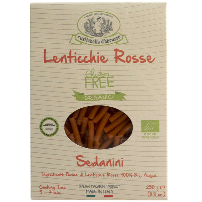 Sedanini of organic red lentils 250g