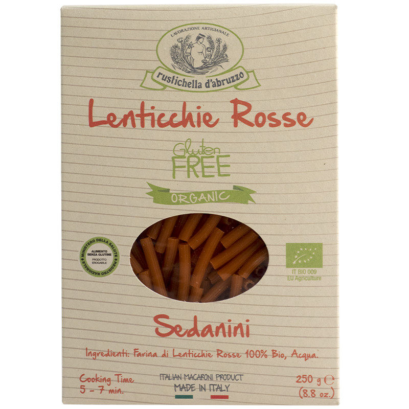 Rustichella d'Abruzzo Sedanini Lenticchie Rosse Senza Glutine
